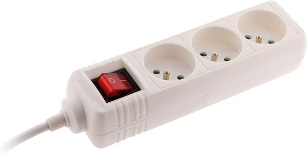 Zenitech - Bloc multiprise 3 Prises 16A 2P+T Interrupteur - Blanc - 1