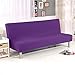 Hengweiuk, copridivano a 3 posti senza braccioli, tinta unita, stile moderno, in poliestere elasticizzato, fibra di poliestere., Viola, 11.8 x 10.1 x 2.2 inches