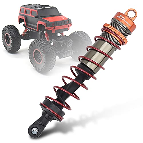 Dilwe 4 Stück RC Car Front Stoßdämpfer hinten, Metall Öldruck Einstellbarer Stoßdämpfer RC Upgrade Ersatzzubehör für 1/8 RC Car(Orange)Modellauto-Zubehör