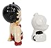 Ebros Gift Novelty Collection Betty Boop And Her Little Pal Pudgy Dog Whimsical Comical Ceramic Salt And Pepper Shakers Figurine Set All American Collectible Sculpture