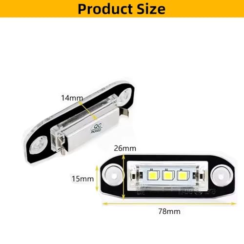 Luz de matrícula para coche Volvo V50 S80 XC90 bombillas traseras homologadas 2 piezas 4