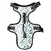 Seamless Texture with Green Transparent Leaves and Branches on White Dog/Cat Vest Harness, Reflective Adjustable Antiskid No Pull Pet Harness with Leash Clips Easy Control Handle for Cats Dogs S