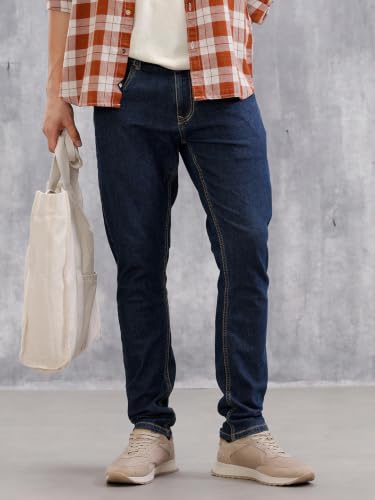 Image of WROGN Men's Cotton Stretch Jeans | Slim Tapered Fit