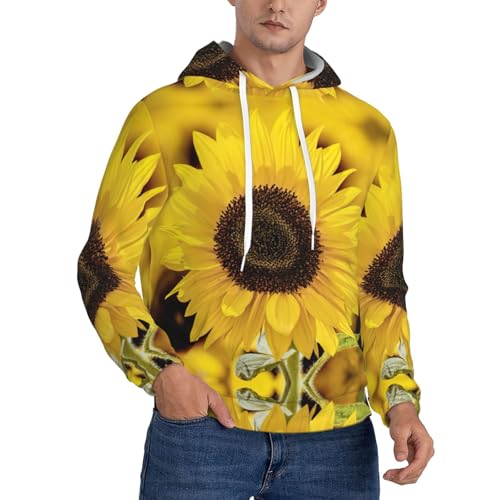 Sweat à capuche imprimé tournesols pour automne doux