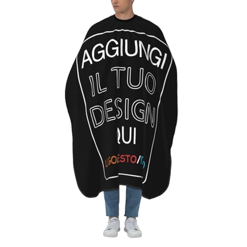 Fyralune Mantella Barbiere Personalizzata Con Immagine Grembiule Parrucchiere Personalizzato Mantella Taglio Capelli Personalizzate Unisex con Foto Testo Logo Regali Personalizzati Per Parrucchieri
