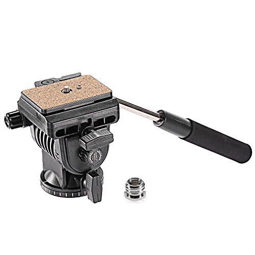 Neewer Video Camera Tripod Fluid Drag Pan Head with 1/4 inch Quick Shoe Plate for Canon Nikon Sony DSLR Cameras Camcorder Shooting Filming,Load up to 8.8 pounds/4 kilograms