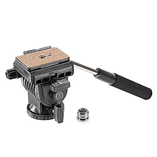 Neewer Video Camera Tripod Fluid Drag Pan Head with 1/4 inch Quick Shoe Plate for Canon Nikon Sony DSLR Cameras Camcorder Shooting Filming,Load up to 8.8 pounds/4 kilograms
