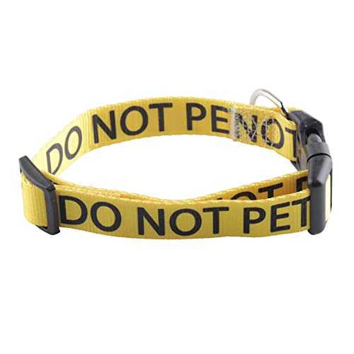 CENWA Collar de perro con texto en inglés «Do Not Pet/Caution», collar de perro que no toca (amarillo no mascota)