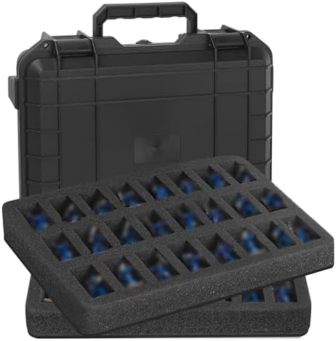 Miniature Storage Figure Case, Miniature Sturdy Hard Case TORIBIO 48 Slot Figurine Minature Carrying Case, Compatible with Warhammer 40k, Dungeons & Dragons and More