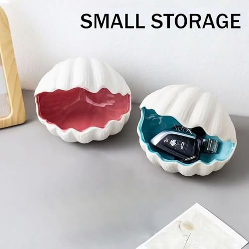 Image of RUIAN Fish Tank Decor & Hamster House, Blue | Multipurpose Aquarium Ornament,Ideal for Aquascaping,Craft Projects,Smooth Ceramic Cave,Conch Shell Shape,Betta Fish Hideout