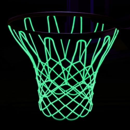 Glow Basketball Net Outdoor 12 Loops Luminous Basketball Nets Heavy Duty Net Replacement Anti Whip...