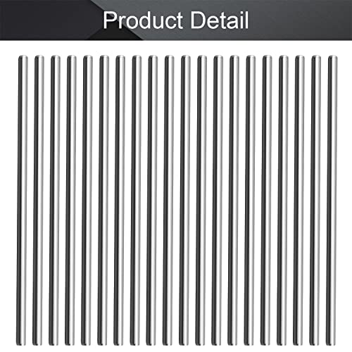 Image of Fielect 2mm Round Rod Stainless Steel Silver Tone Solid Core For Model Plane Model Ship 20Pcs 60x2mm