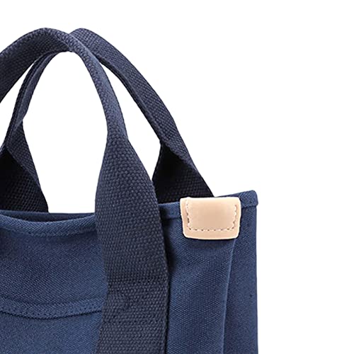 Baoblaze Kleine Einkaufstasche für Damen, Einkaufstasche mit Taschen, Tasche mit Tragegriff Oben, Tragbarer Reißverschluss für Den Täglichen Gebrauch, Reise Um, Dunkelblau