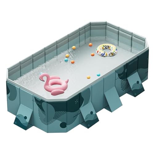 Image of YYW Inflatable-Free Family Pool, Oversized Family Pool for Adults Pet Dogs Foldable Swimming Pool for Indoor, Outdoor, Summer Water Party(113 inch x 66 inch x 20 inch)