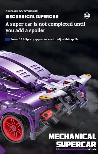 Image of Mechanical Super Car Building Blocks Set (470 PCS) | Pull Back Function, Openable Doors, Rubber Wheels | Highly Detailed Car Model Educational Construction Toy for 6+ Age