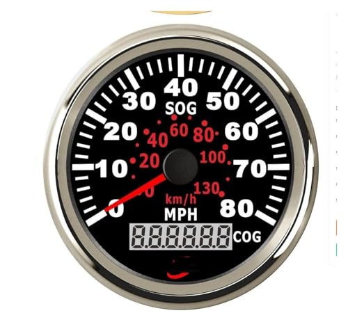 ヨット、ボート、RV、車用アナログスピードメーター、GPSスピードインジケーター付き、時速80マイル、85mm(C)