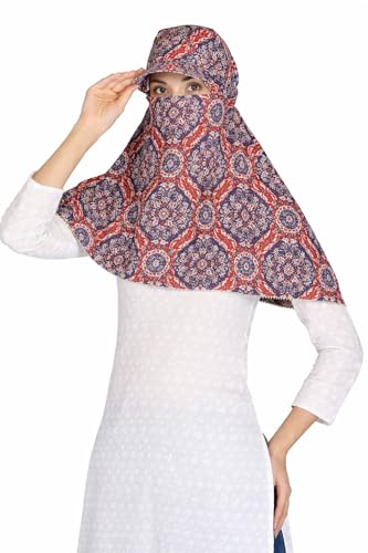 Image of Scarf Face Cover Cap Mask Sun Protection Head Hair Face Wrap Bandana Stole For Girls and Women