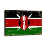 Kenia-Flagge, Leinwand, Wandkunst für Schlafzimmer, 