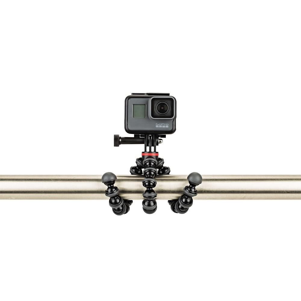JOBY GorillaPod 500 Action, Mini Treppiede Flessibile con Attacco a Snodo per GoPro, 360° e Altre Action Camera, Portata Max 500 g, JB01516-BWW