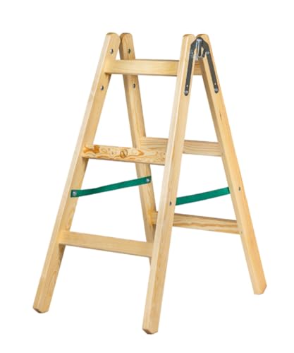 Systafex® Leiter Doppelstufenleiter Malerleiter Elektrikerleiter Stehleiter Holzleiter (3 Stufen) 95cm