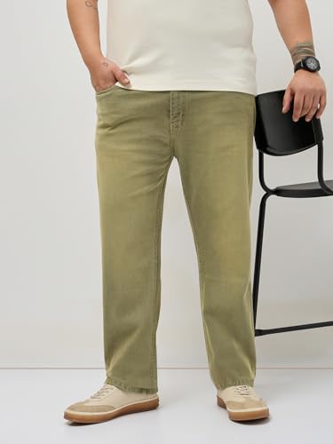 Image of Urbano Plus Men's Regular Fit Heavy Washed Denim Jeans Stretchable