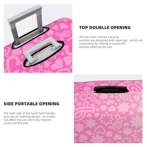 Breast Cancer Pink Ribbons Awareness Luggage Cover Washable Elasticated Luggage Covers for Suitcase TSA Approved Stylish Scratch Resistant Luggage Case Protector4