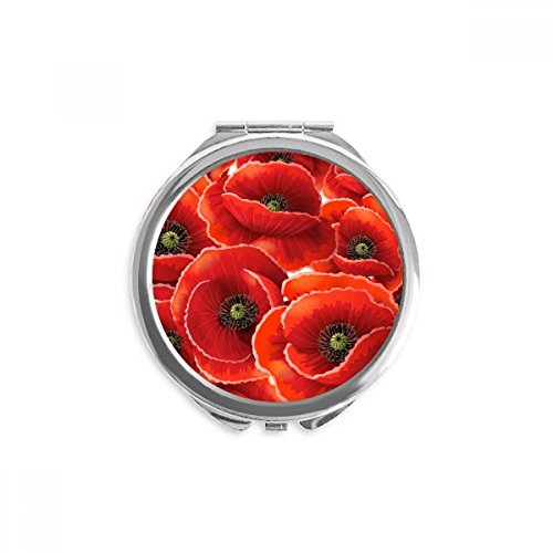 Miroir maquillage de poche fleurs de pavot pour retouche