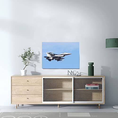 Affiche Poster Avion de Combat Gris Toile Haute Définition - 3