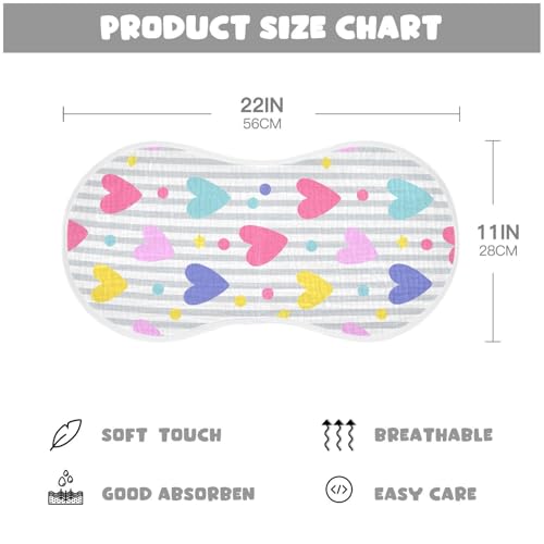 Baby Burp Cloths, Soft Absorbent Burping Cloths for Babies, Cotton Milk Spit Up Rags, Large Size for Newborns, Baby Boys and Girls (Pastel Hearts Pattern)4