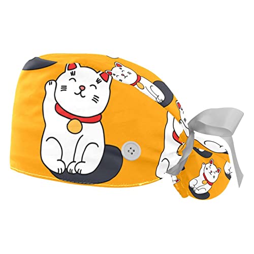 Chapeaux de travail motif chats JDEZ réglables et respirants pour homme et femme lot de 2