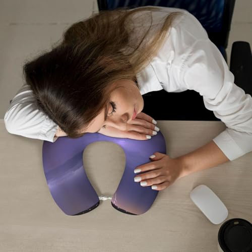 Almohada de viaje espuma viscoelástica U negra miniatura 7
