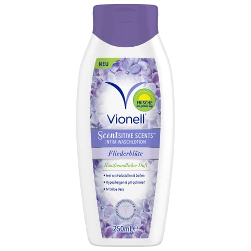Vionell Intimwaschlotion Frauen Scentsitive Scents, Daily Feminine, Für Sensible Haut, Mit Aloe Vera, Ganztägige Frische, Hypoallergen, Fliederblüte Duft, 250 ml