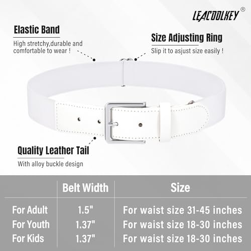 Image of LEACOOLKEY Baseball Belt and Socks Combo Set Adjustable Softball Socks and Elastic Belt for Youth and Adult