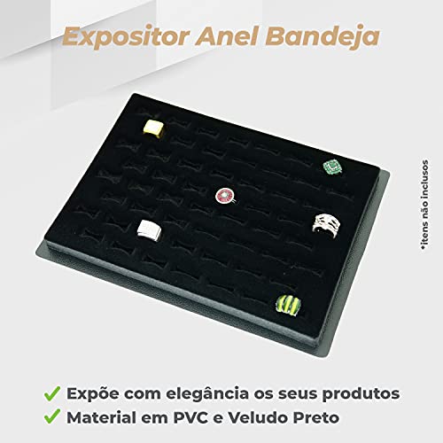 Expositor Anel Bandeja Veludo Preto