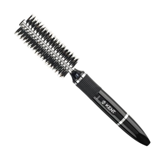 Kent KS25 8-Row Pure Boar Bristle Radial Salon Small Hair Brush With Heat Reflecting Core (11mm Diameter) - For Styling, Blowdrying, and Easy Curling