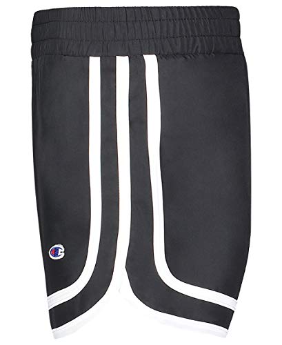 Champion Girls Woven and French Terry Basketball Shorts (Small, Varsity Black-Woven)2
