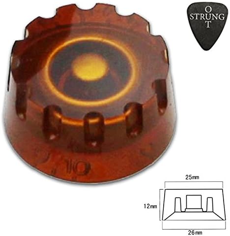 Choice of Colours - Set of 4 Quality Korean Made - Extra Grip Grooved Edge - Guitar Volume/Tone Speed Knobs to Fit Most Guitars (Amber) - Image 4
