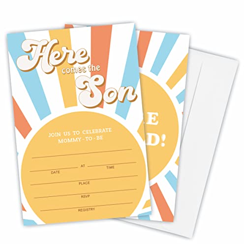Invitación de baby shower rellenable para evitar fallos de impresión en invitaciones retro