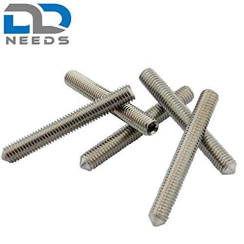 D2D | VPE: 20 Stück - Gewindestifte - Größe: M4 x 40 mm - nach DIN 914 mit Innensechskant (ISK) und Kegelkuppe aus Edelstahl A2 / V2A - Madenschrauben