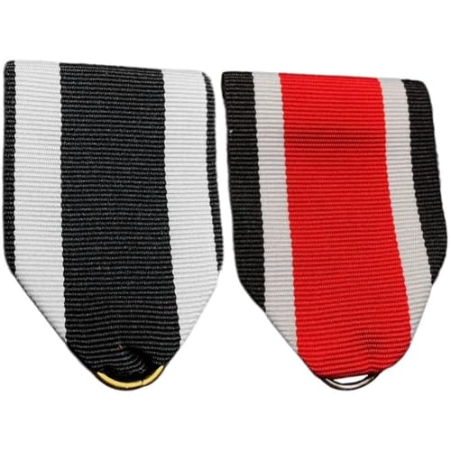 Luxylei 2pcs Iron Cross Medal Ribbon – German Military Award DIY Accessory Woven Replacement Ribbon for Medals, Badges, and Collectibles