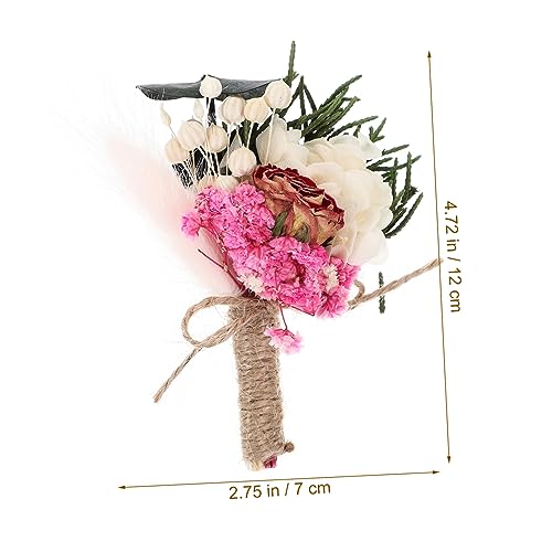 Mini boutonniere floral seco para boda elegante miniatura 2
