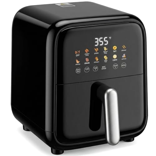 Image of OLIXIS Air Fryer with Window 7.9QT, 12-In-1 Large Airfryer for Family, 400F Rapid Air Crispy Technology, Roast Bake Dehydrate Reheat, Nonstick & Easy-Clean Basket, 1800W, Black