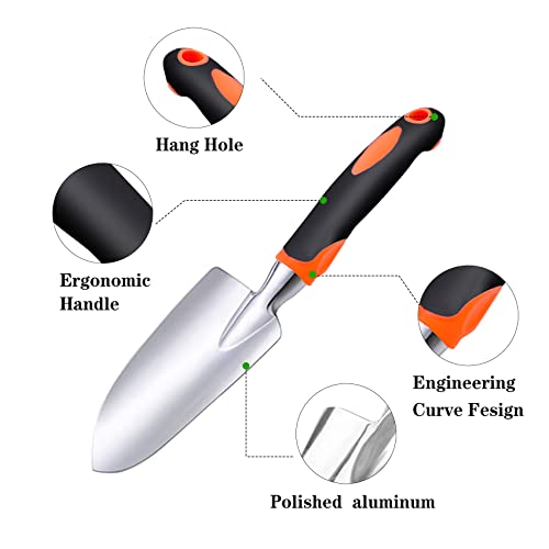 Tuinkepel Gereedschap, Tuinschop, Jiechang aluminium tuintroffel, met antislip ergonomisch handvat, handschop voor planten, verplanten, wieden, graven, sneeuwscheppen - Afbeelding 4