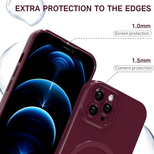 Coque iPhone 12 Pro Max bordeaux en silicone Magsafe chic