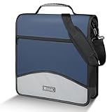 Zzrywuty Zipper Binder, 3 Inch 3-Ring Binder with Zipper, Expanding Folders and Shoulder Straps & Handles, 3' O-Rings with Multiple Pockets for Middle School and Office- Blue