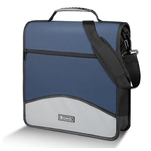 Zzrywuty Zipper Binder, 3 Inch 3-Ring Binder with Zipper, Expanding Folders and Shoulder Straps & Handles, 3" O-Rings with Multiple Pockets for Middle School and Office- Blue