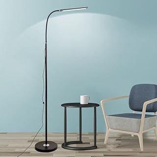 1SourceTek Led Floor Lamp, Led Floor Standing Lamp, Adjustable Gooseneck Floor Lamp with Remote and Touch Control Standing Lamp for Reading Room, Living Room, Bedroom or Office (Black)