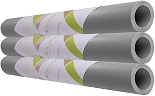 amorus 3 Rolls DIY Washable Drawer Liner 150 x 45cm, Anti-mildew Anti-bacterial Non-slip Waterproof Fridge Liners (Grey)