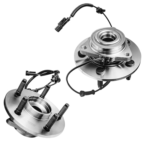 Image of Detroit Axle - Front Wheel Bearing Hubs Brake Kit for 2006-2009 | Dodge Ram 1500 [5 Lug] Drilled & Slotted Brake Rotors Ceramic Brake Pads Wheel Bearing Hubs Assembly 2007 2008 Replacement