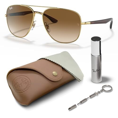 Ray-Ban RB3683 Square Shaped Sunglasses for Men & Women with Official RAYBAN Eyewear Kit